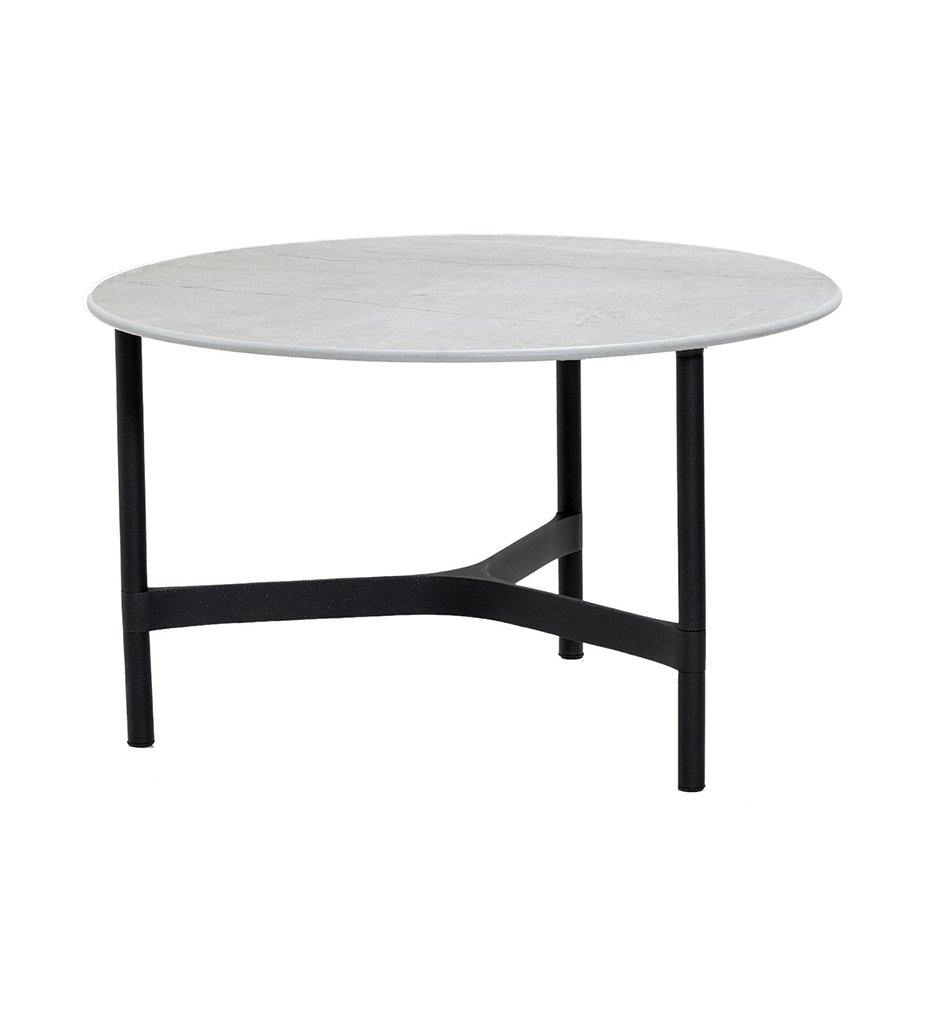 Cane-Line Twist Coffee Table Base - medium Lava Grey AL Base Grey Ceramic Top 5011AL_P70COG