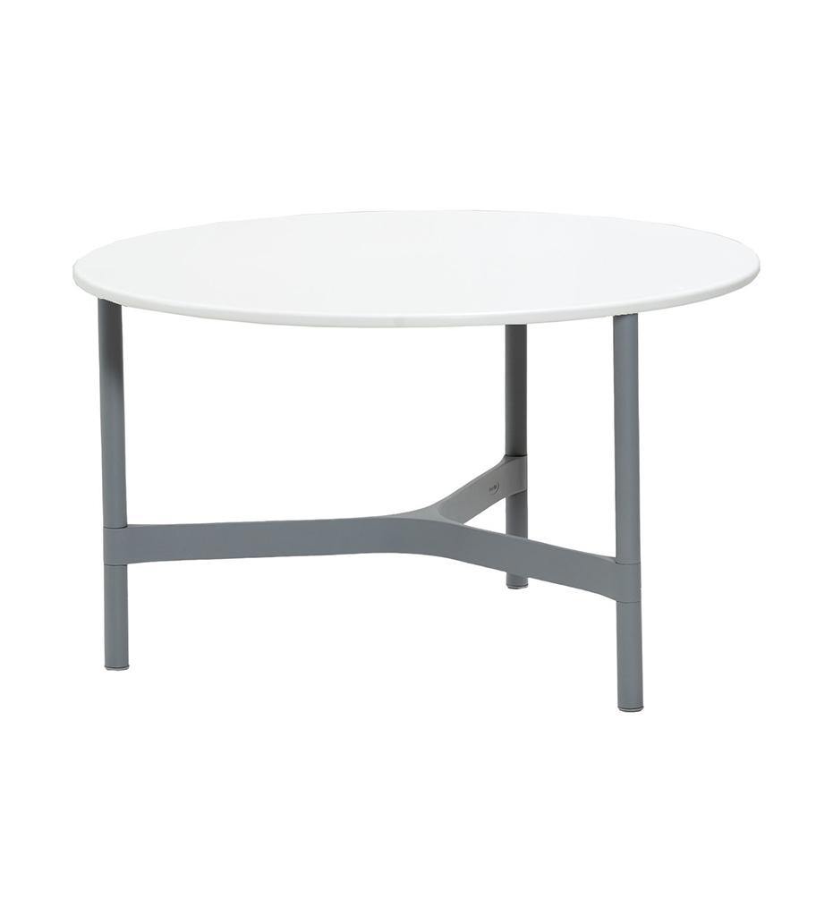 Cane-Line Twist Coffee Table Base - medium Light Grey AL Base White HI Core Top 5011AI_P70KW