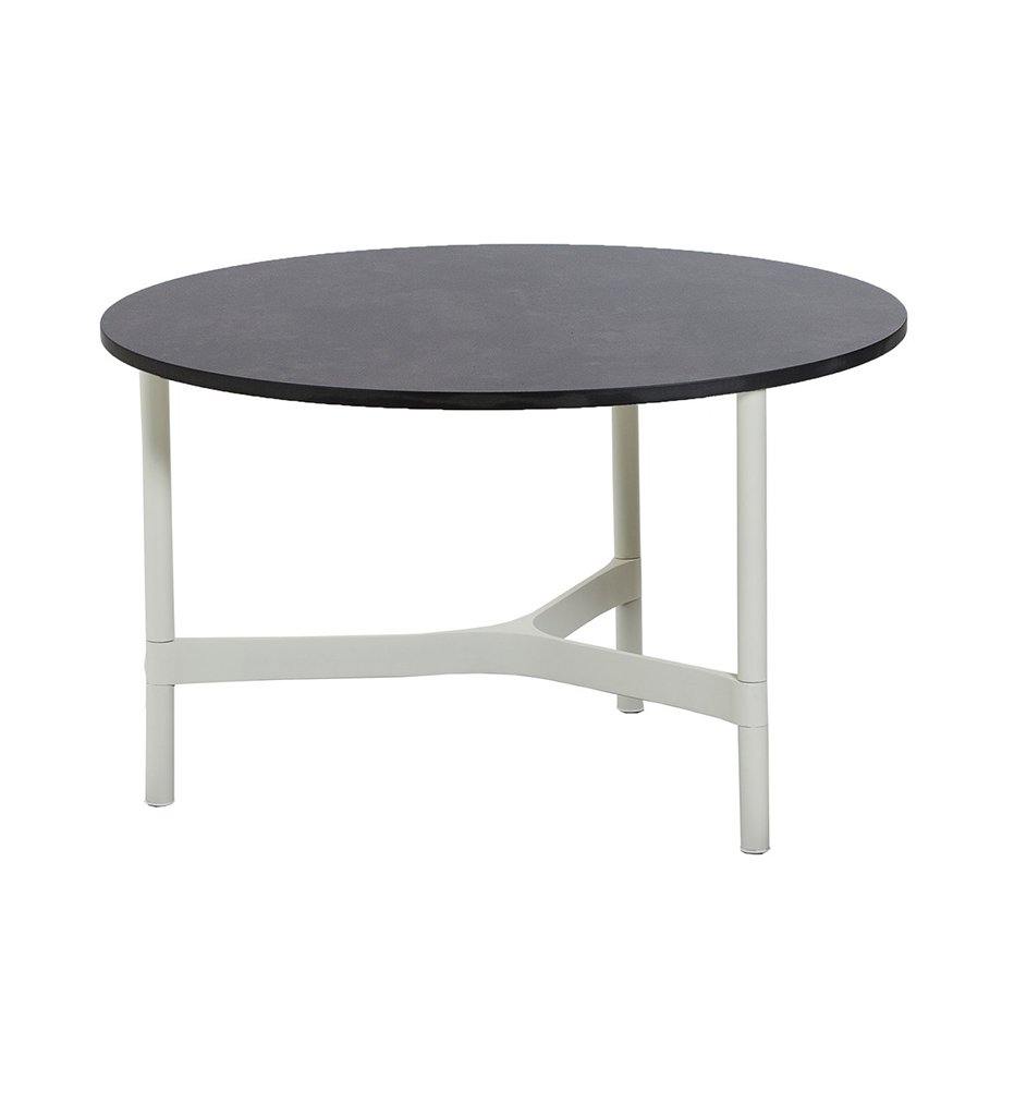 Cane-Line Twist Coffee Table Base - medium White AL Base Black HPL Top 5011AI_P70HPDSG