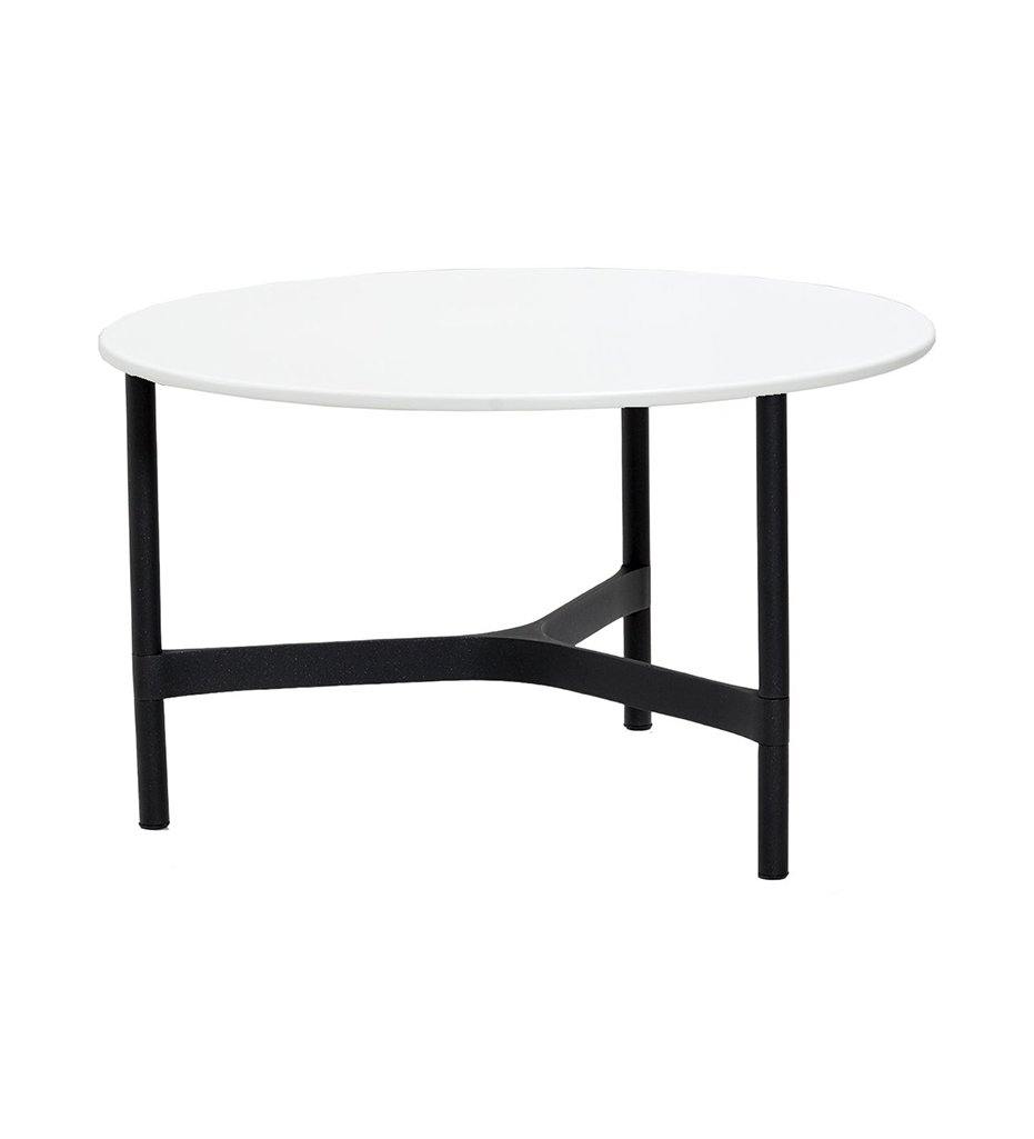 Cane-Line Twist Coffee Table Base - medium Lava Grey AL Base White HI Core Top 5011AL_P70KW