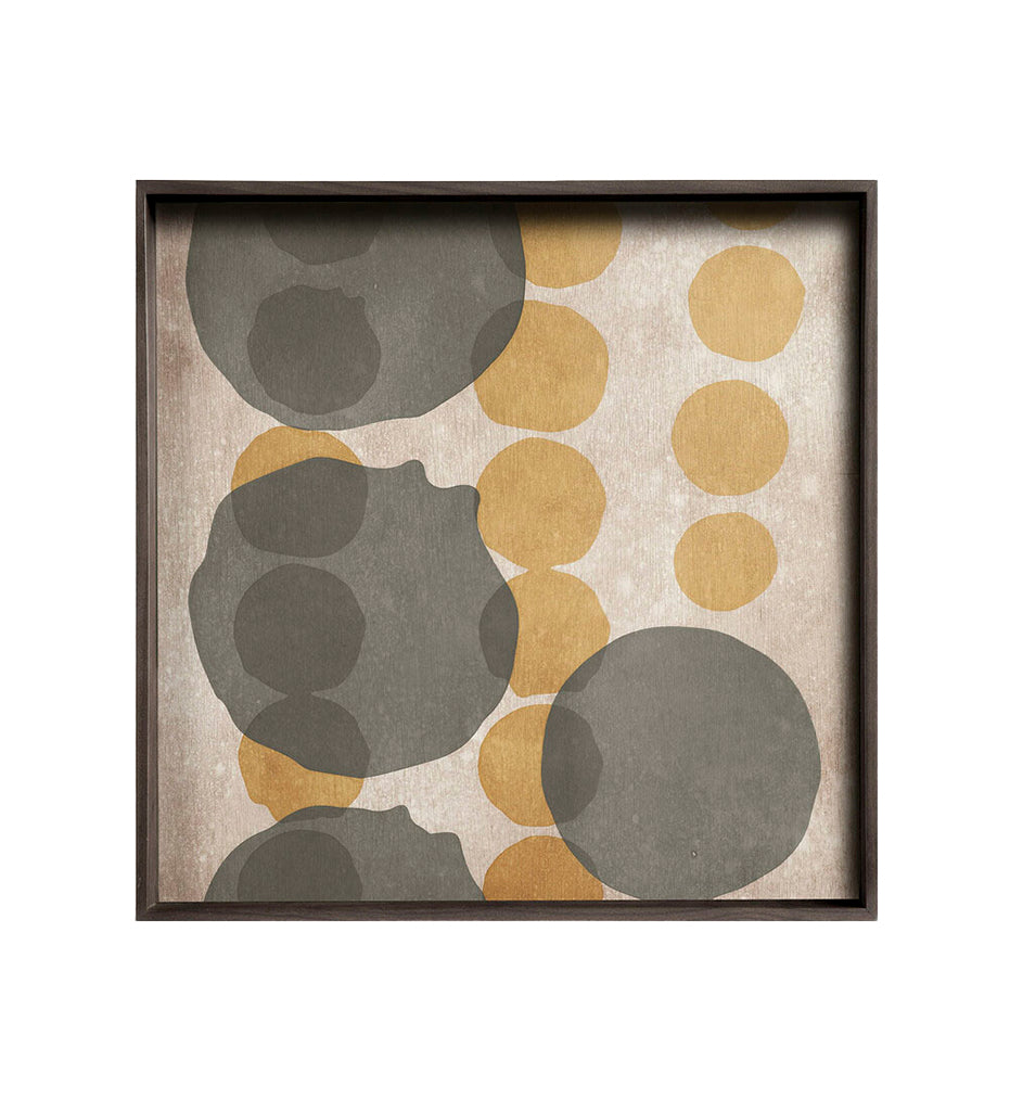 Cinnamon Overlapping Dots Glass Tray - Square - L