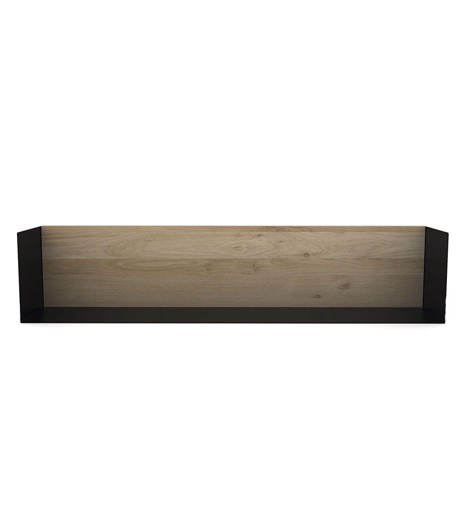 Oak U Shelf - Black - 22 x 8 in. - Side