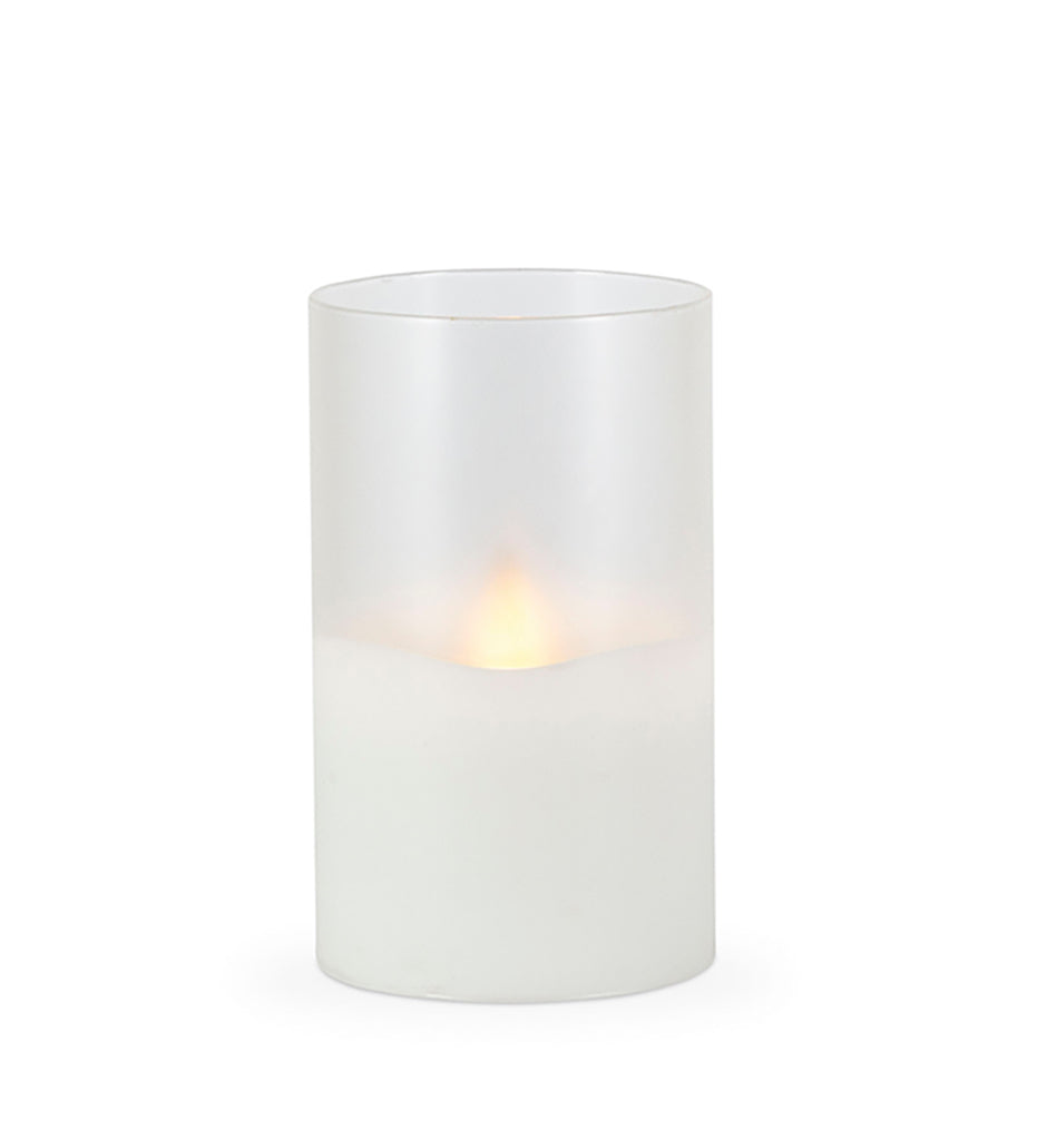 Frosted Glass LED Wax Candle 3.5 x 6