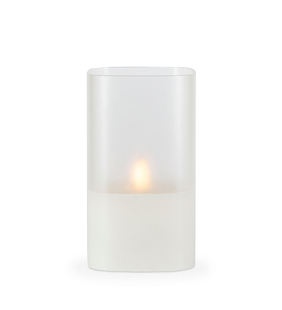 Frosted Glass LED Wax Candle 4 x 4 x 7