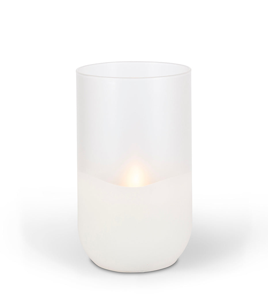 Frosted Glass LED Wax Candle 4.7 x 8