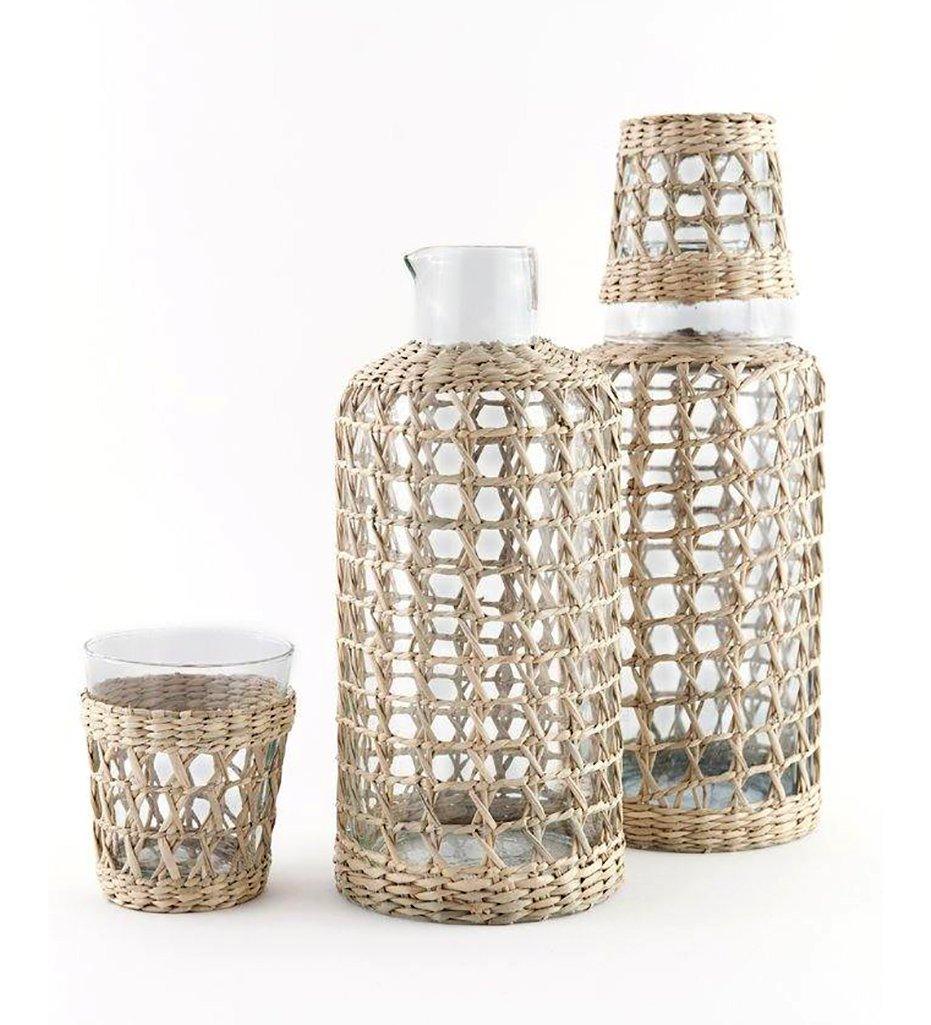 lifestyle, Allred_Co-Kiss_That_Frog-Seagrass Cage Wide Tumbler - Set of 4