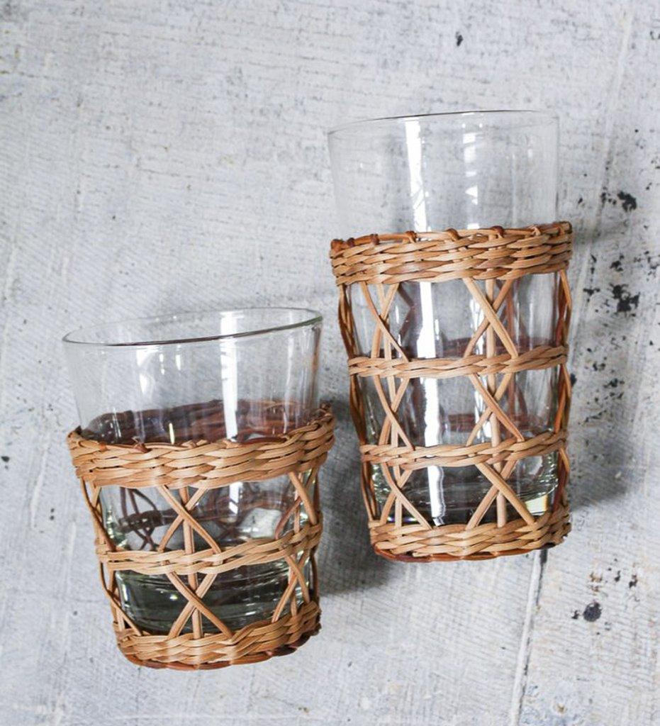 Allred_Co-Kiss_That_Frog-Rattan Cage Wide Tumbler - Set of 4