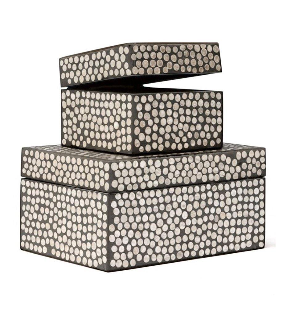 Albus Box Set of Two - Black-Gold Capiz Shells