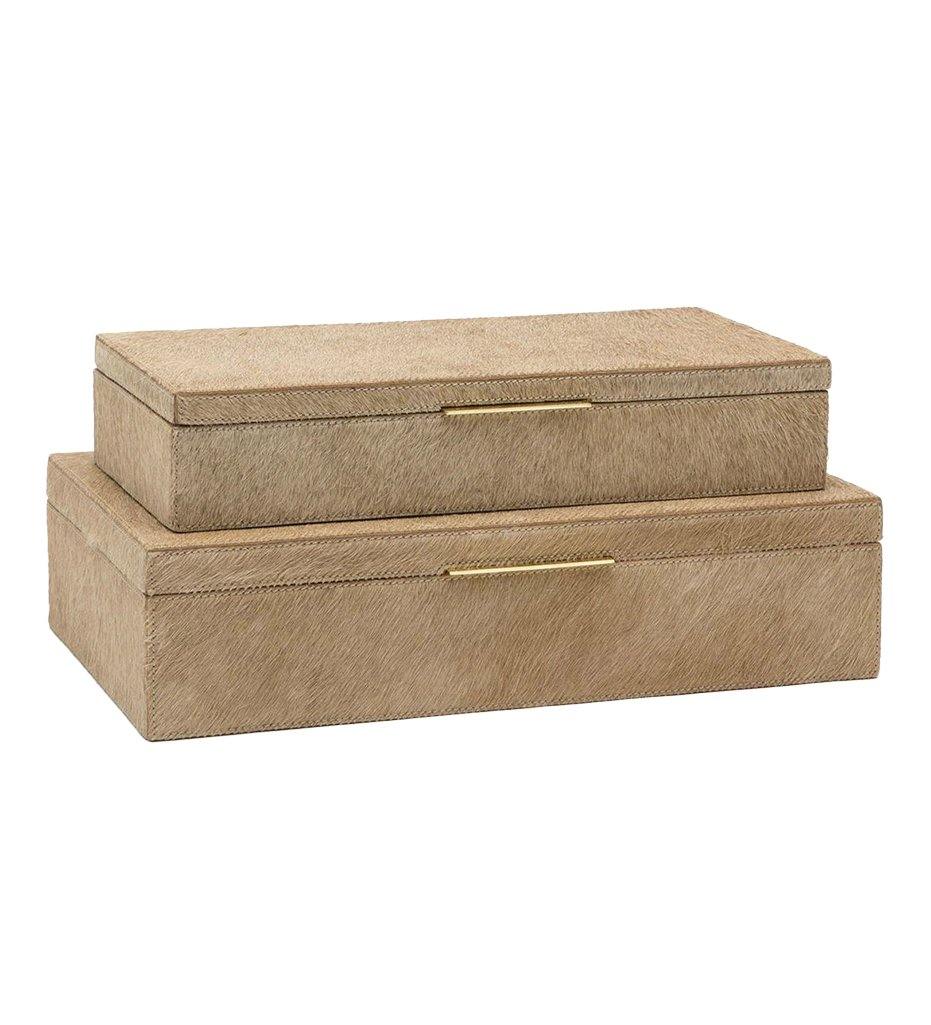 Ralston Box Set of Two,image:Beige Hair On Hide #