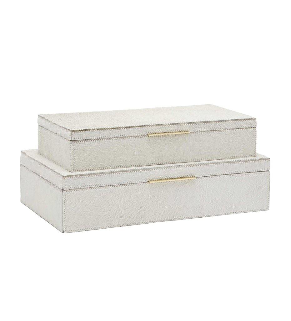 Ralston Box Set of Two,image:Natural White Hair On Hide #
