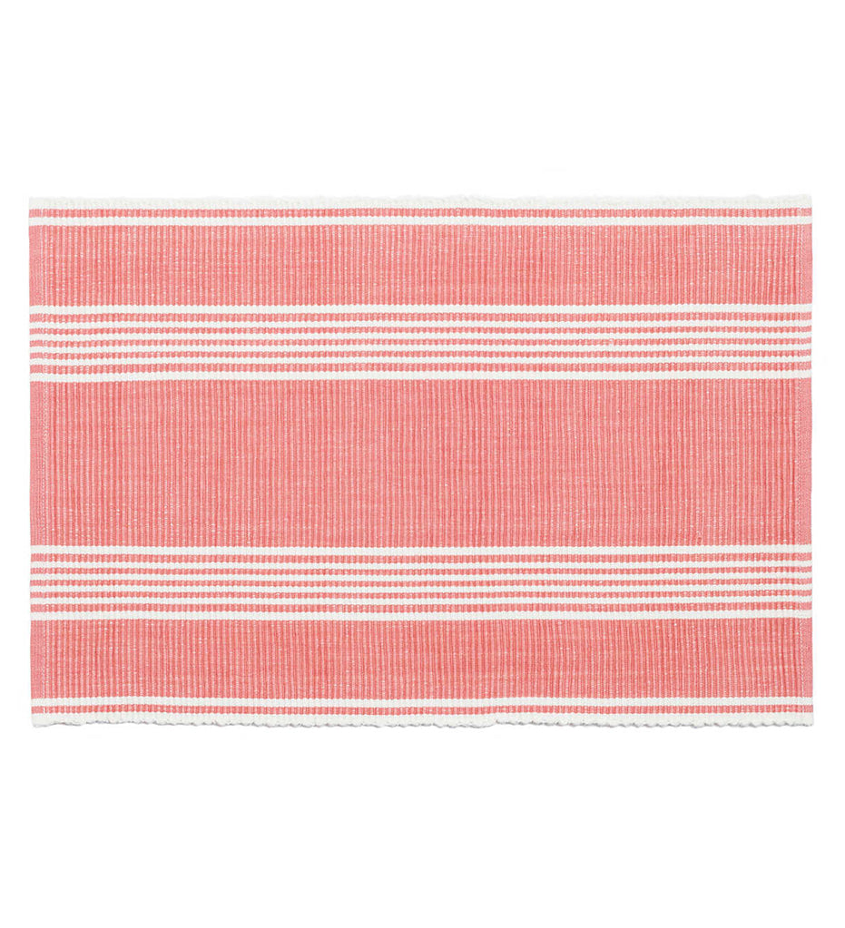 Bistro Stripe Placemat - Coral - Set of 4
