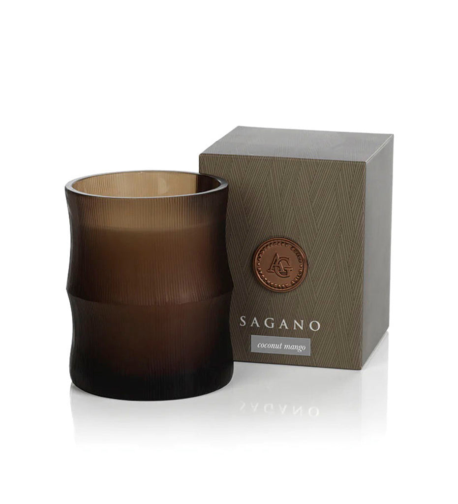 Zodax-Apothecary Guild Sagano Glass Candle Jar - Cool Grey - Coconut Mango-IG-2538