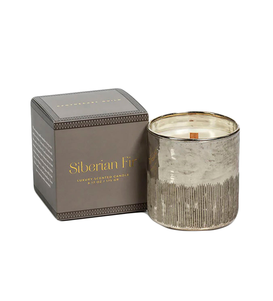Zodax-Siberian Fir Scented Antique Candle with Gift Box - Silver-IG-2557