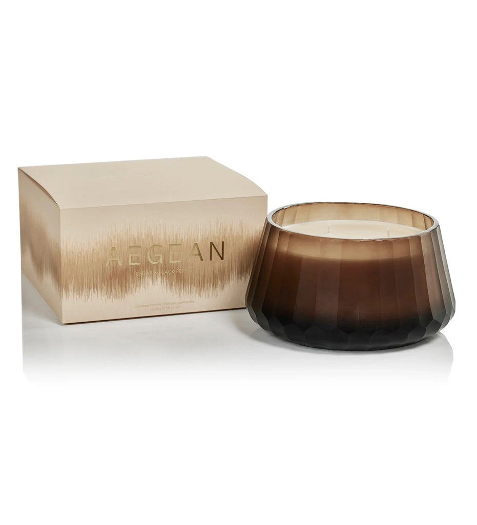 Zodax-Aegean Scented Candle - Large - Brown - Cedar and Black Pepper-IG-2723