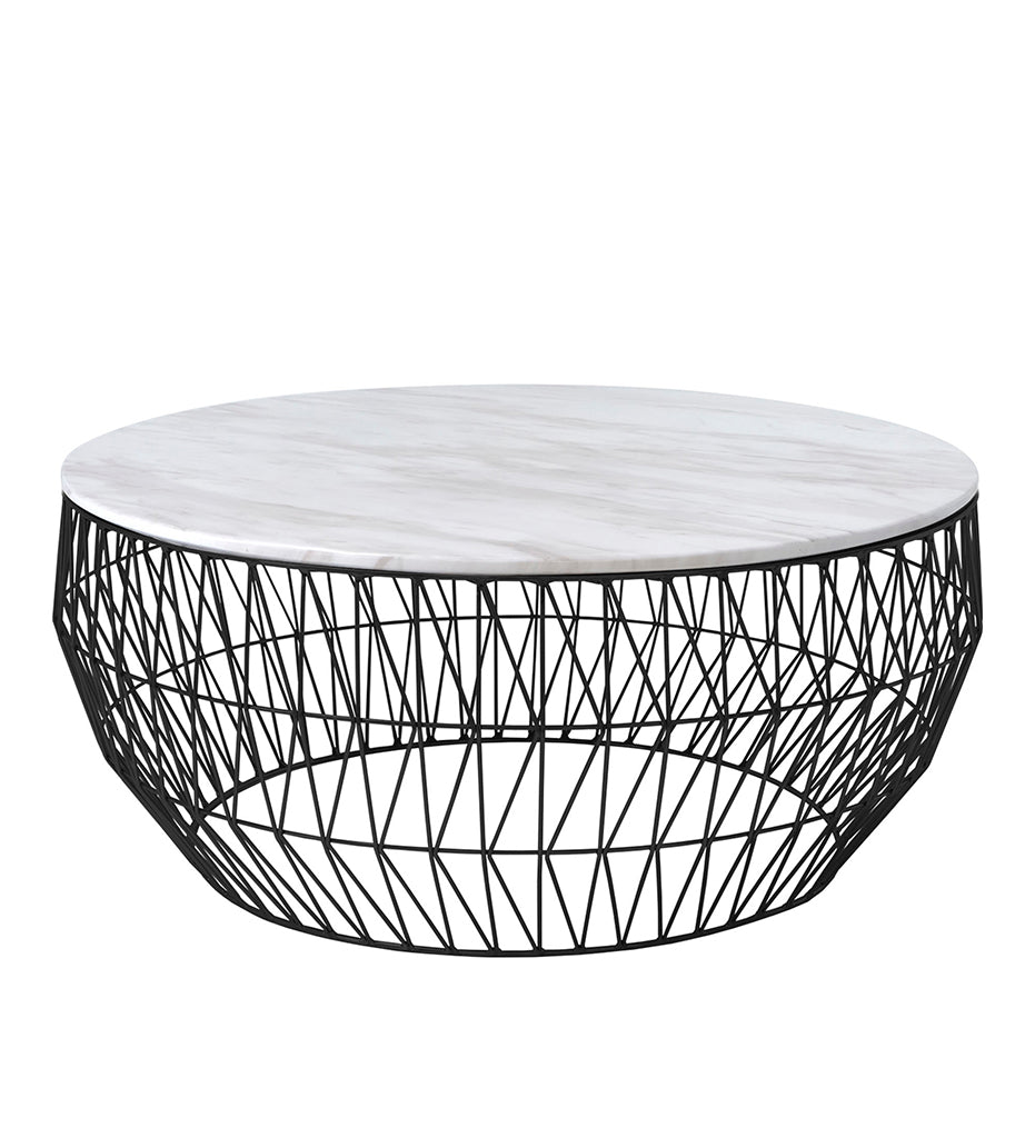 Bend Goods Coffee Table Base - Black with White Marble