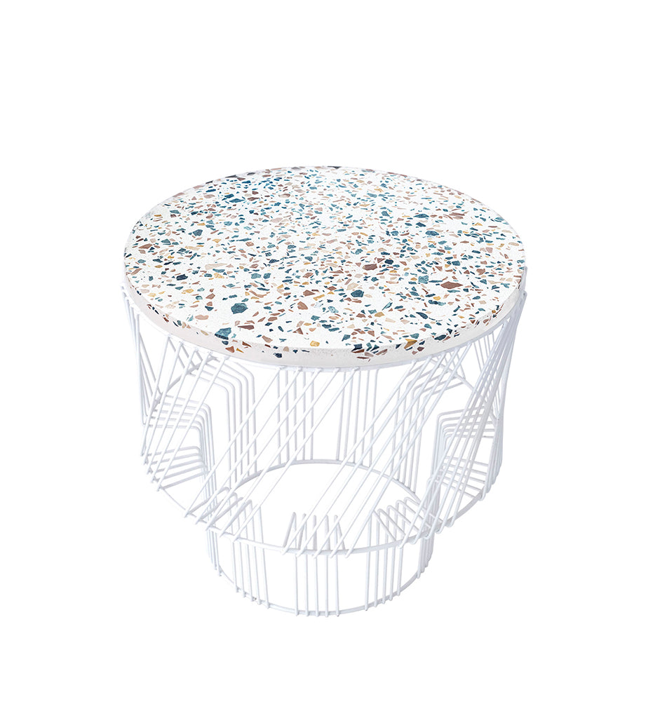 Bend Goods Terrazzo Side Table White