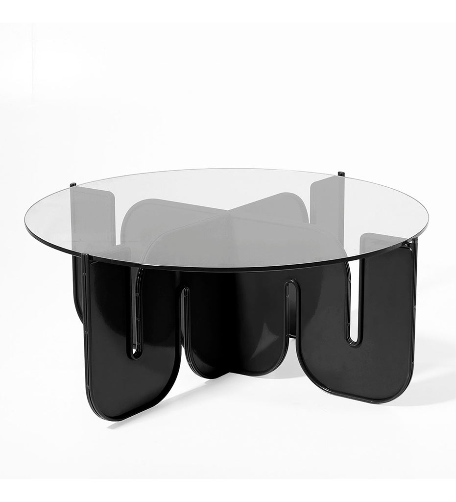 Bend Goods Wave Cocktail Table Base Black Clear Glass
