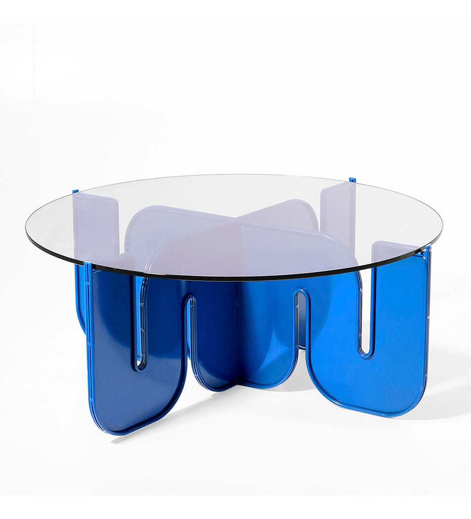 Bend Goods Wave Cocktail Table Base Blue Clear Glass