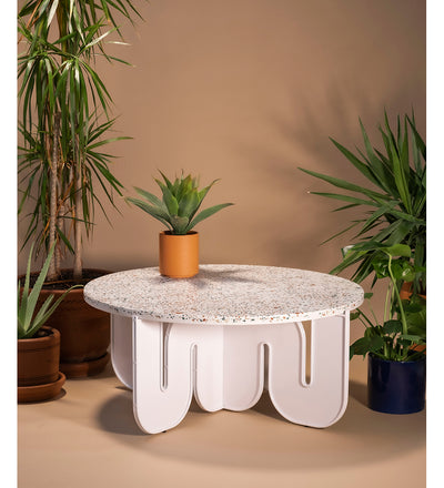 lifestyle, Bend Goods Wave Cocktail Table Base White Terrazzo