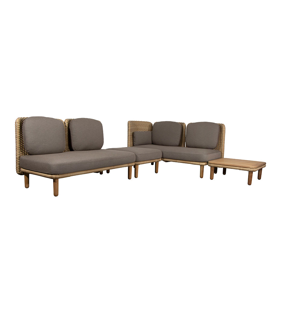 Arch Corner Sofa w/ Low Backrest &amp; Table