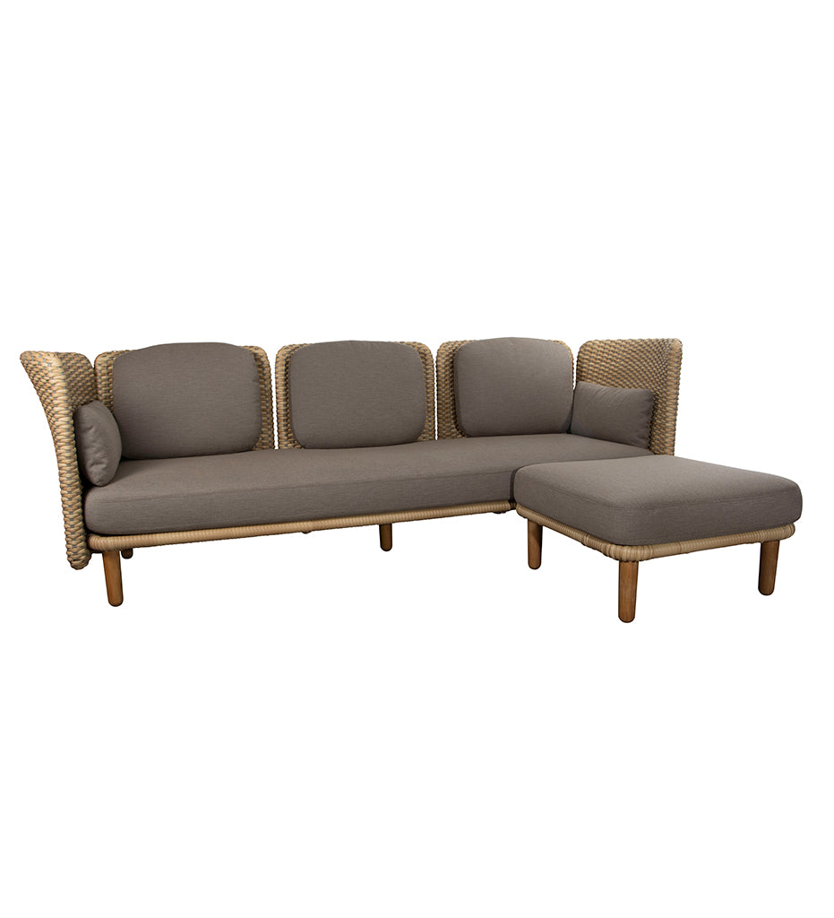 Arch 3-Seater Sofa w/ Low Arm-Backrest &amp; Chaise Lounge