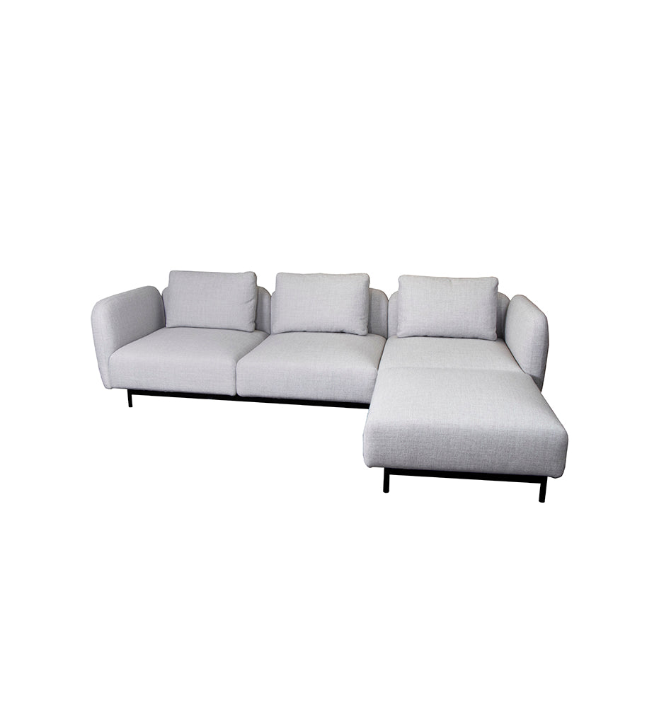 Aura 3-Seater Sofa w/ High Armrest &amp; Chaise Lounge - Right Facing