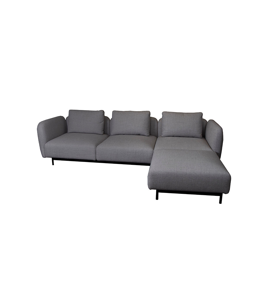 Aura 3-Seater Sofa w/ High Armrest &amp; Chaise Lounge - Right Facing