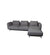 Aura 3-Seater Sofa w/ High Armrest & Chaise Lounge - Right Facing