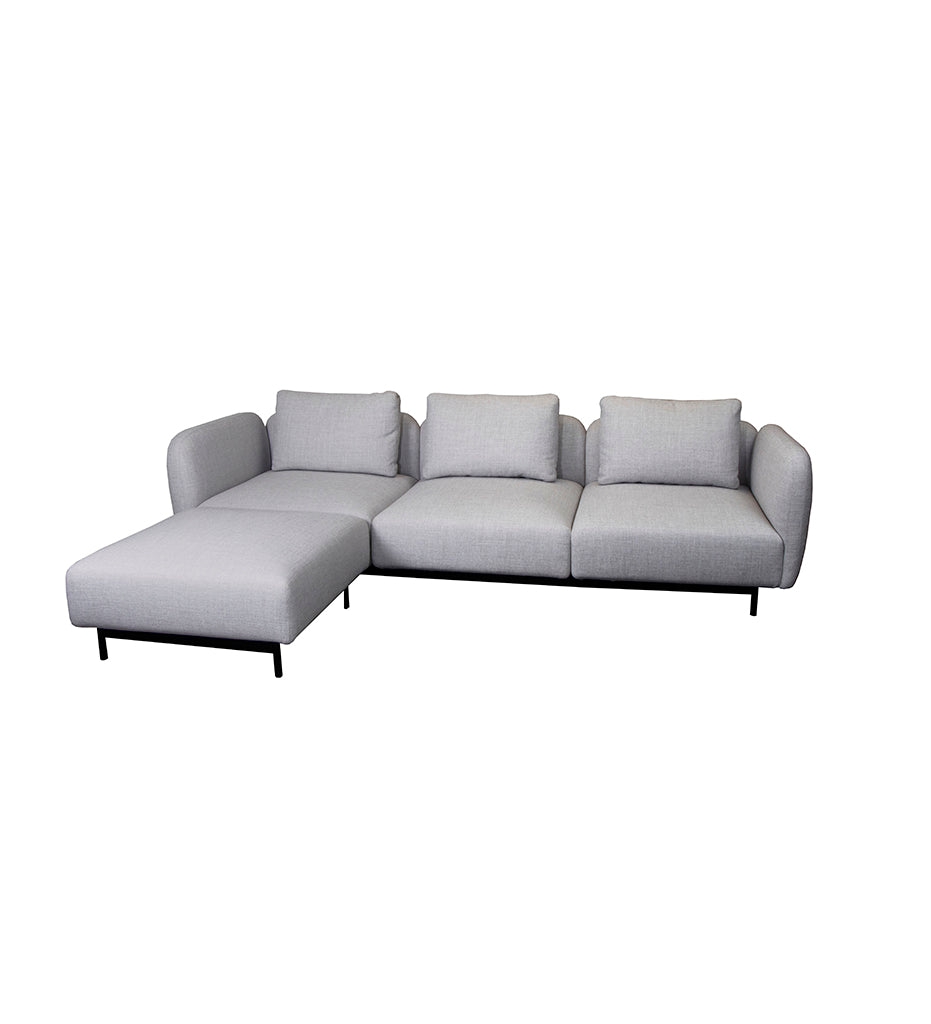Aura 3-Seater Sofa w/ High Armrest &amp; Chaise Lounge - Left Facing