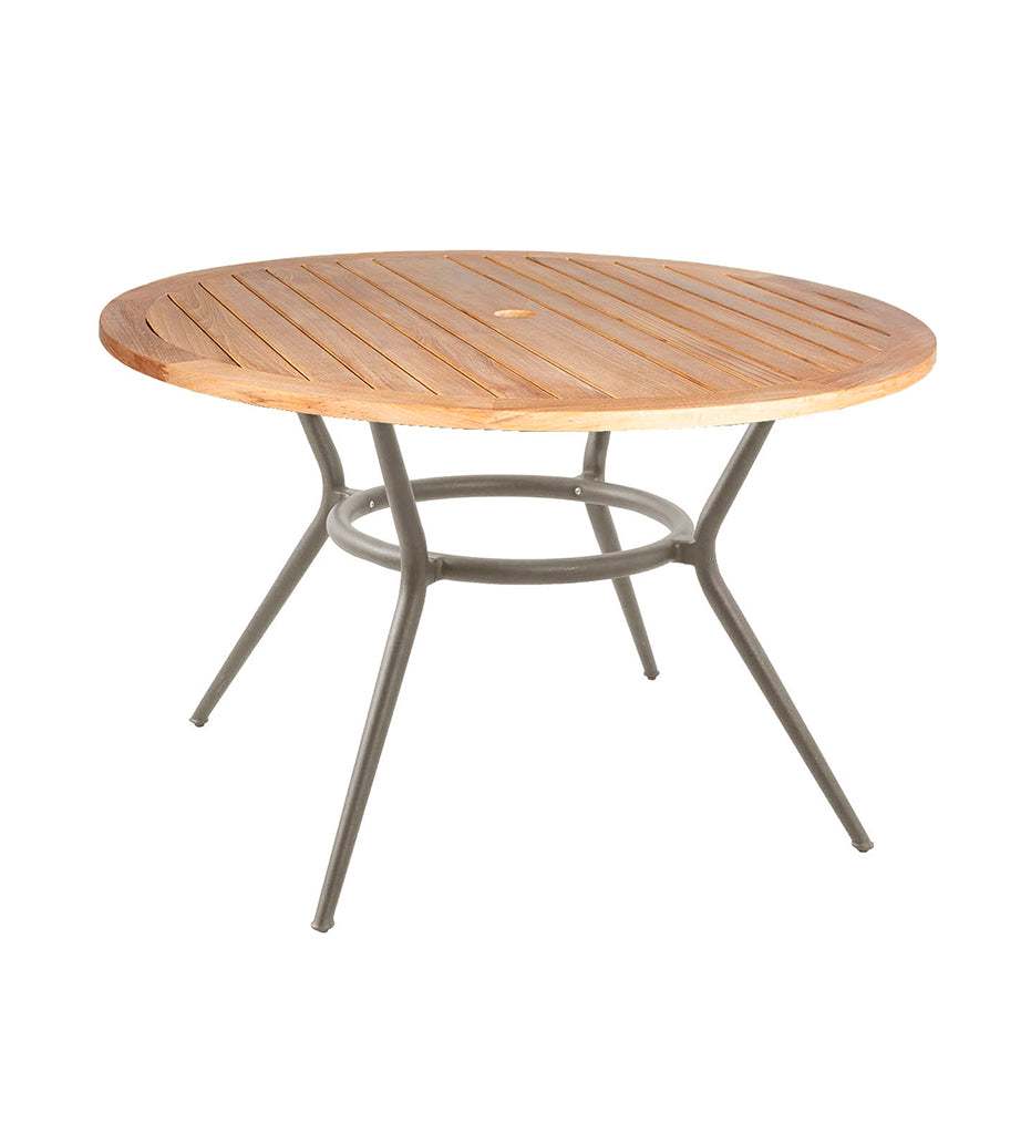 Allred Collaborative - Cane-Line Joy Dining Table - Round - Taupe with Teak Top