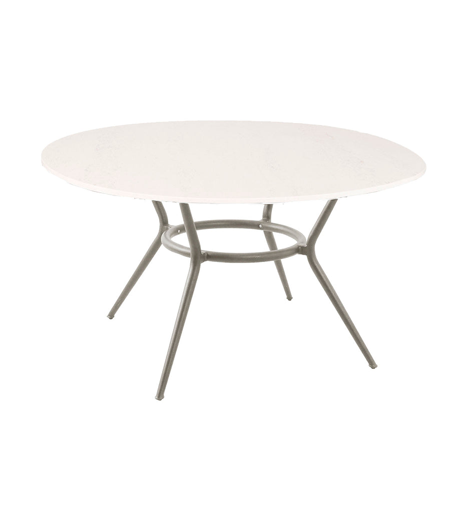 Allred Collaborative - Cane-Line Joy Dining Table - Round - Taupe with Travertine Top