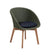 Allred Collaborative - Cane-Line -  Peacock Chair w/ Teak Legs - Outdoor with Dark Blue Limit cushion