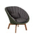 Allred Collaborative - Cane-Line -  Peacock Lounge Chair w/ Teak Legs - Outdoor with Dark Grey Focus cushion