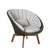 Allred Collaborative - Cane-Line -  Peacock Lounge Chair w/ Teak Legs - Outdoor with Light Grey Focus cushion