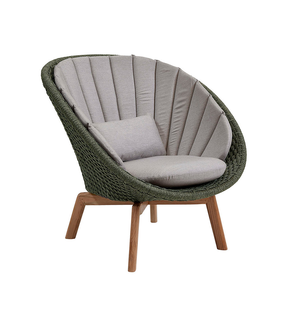 Peacock Lounge Chair with Teak Legs - Outdoor Rope