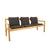 Allred Collaborative - Cane-Line - Grace 3-Seater Bench with Dark Grey Cushions