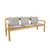 Allred Collaborative - Cane-Line - Grace 3-Seater Bench with Light Grey cushions