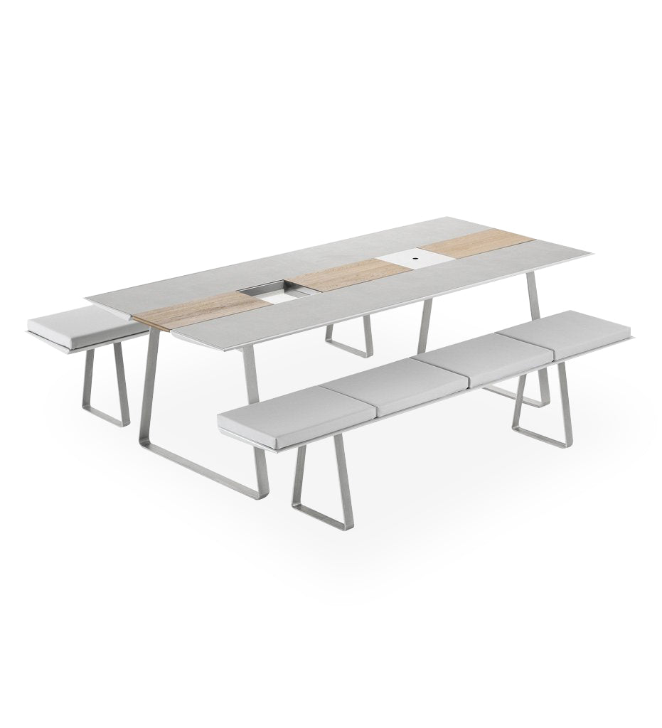 EGO Paris - Extrados Dining Table - Large -  EM10SFL6 with Benches