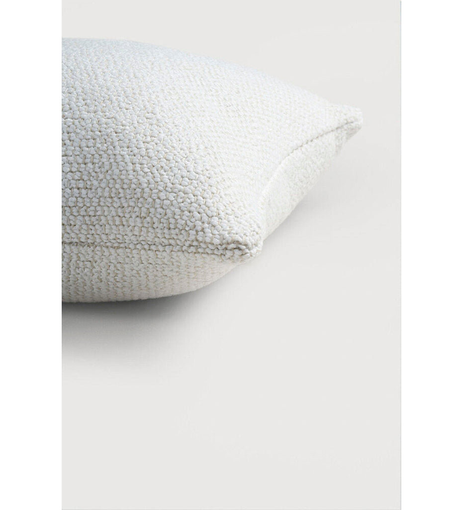 Ethnicarft White Boucle Light Outdoor Lumbar Cushion 21104