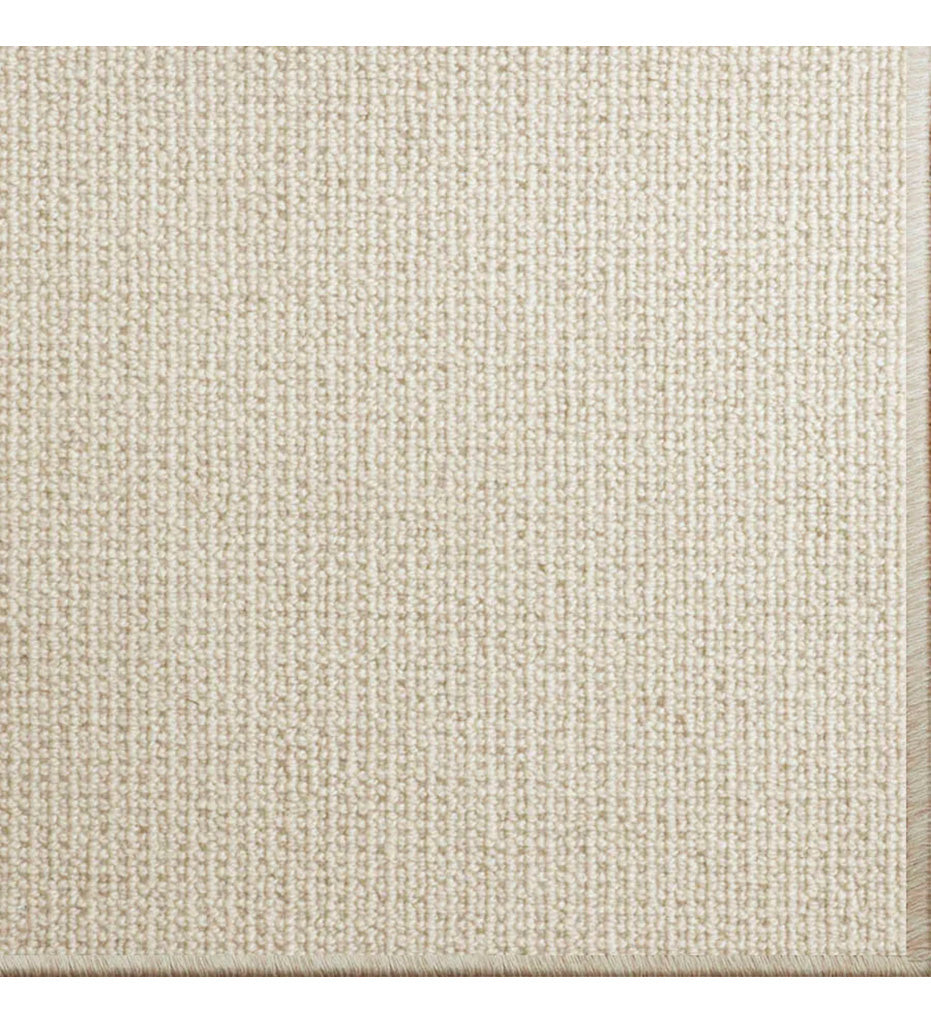 Bedford Linen White Wool Rug serged edge