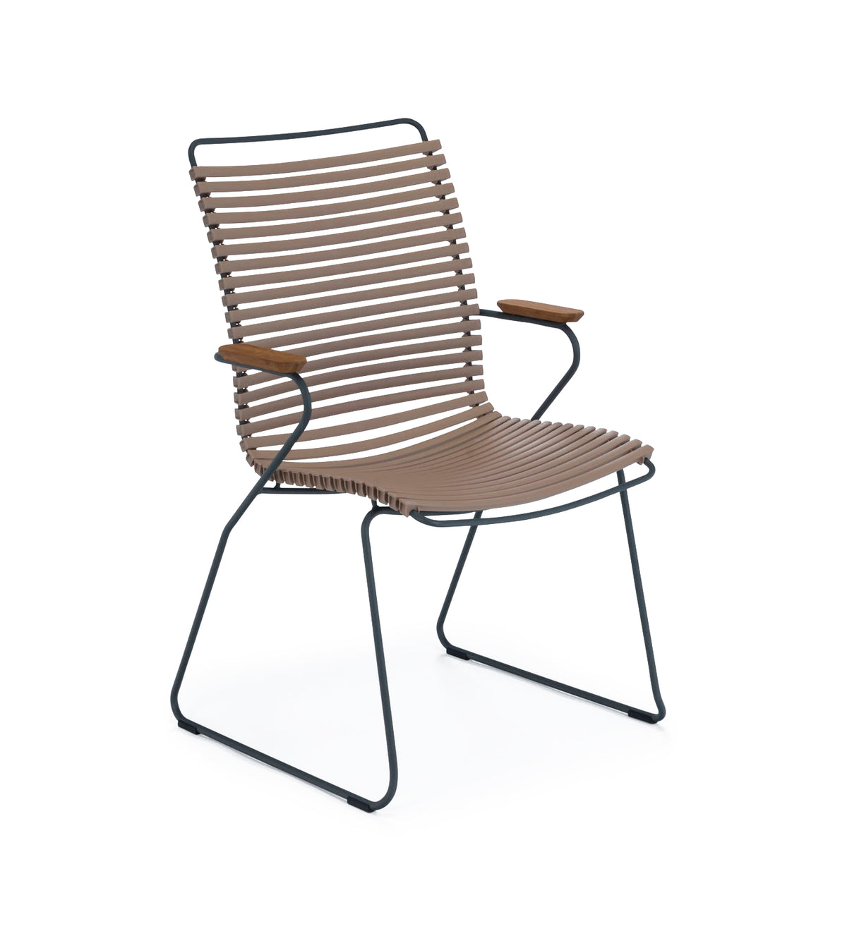 Click Tall Back Arm Chair with Bamboo Armrest