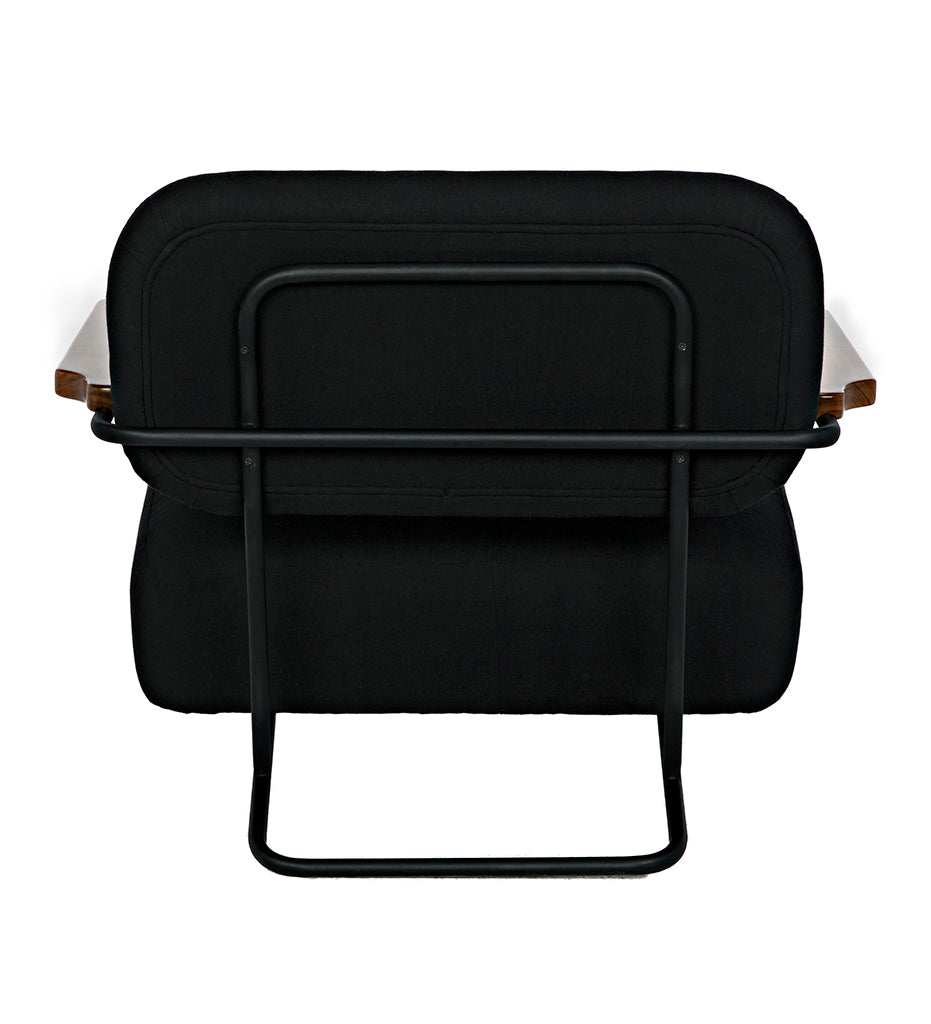 Noir Zeus Chair with Black Cotton Fabric AE-229