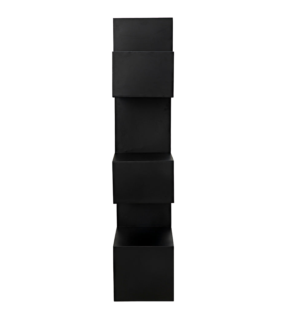 Noir Laszlo Bookcase - Black Steel GBCS203MTB