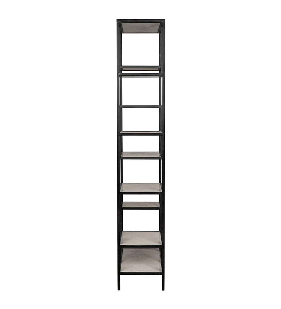 Allred Collaborative - Noir - Haru Bookcase, Large, Black Steel with White Marble - CS151MTB-L