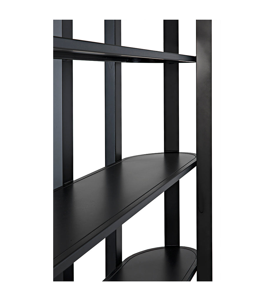 Noir Foster Bookcase - Black Steel GBCS216MTB