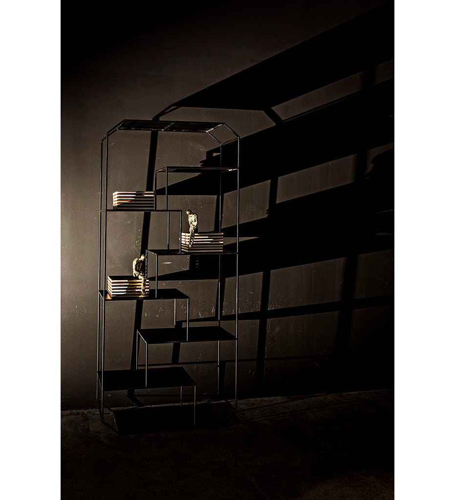 Noir Marquise Bookcase - Black Steel GBCS218MTB