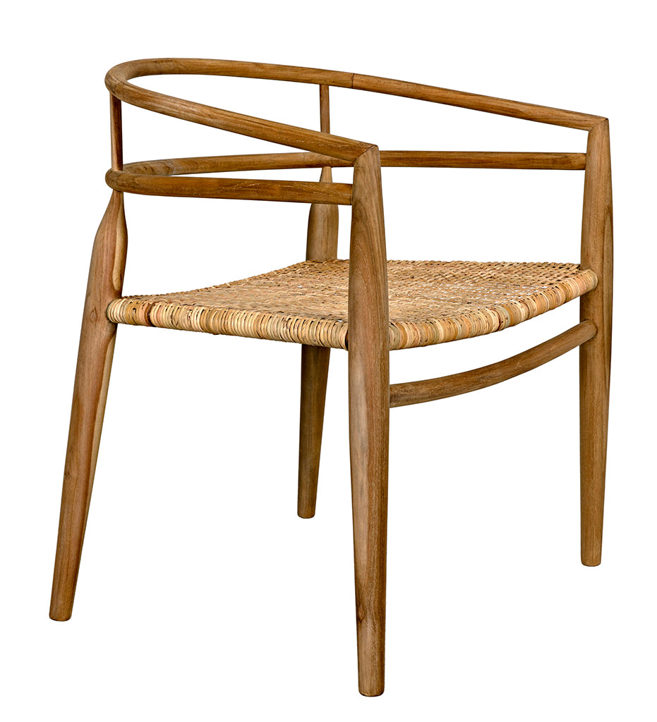 Noir Finley Chair with Rattan - Teak GCHA212T