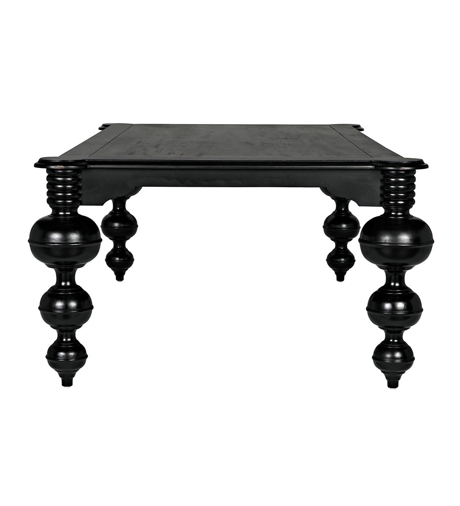 Noir Claudio Dining Table - Hand Rubbed Black GTAB473HB