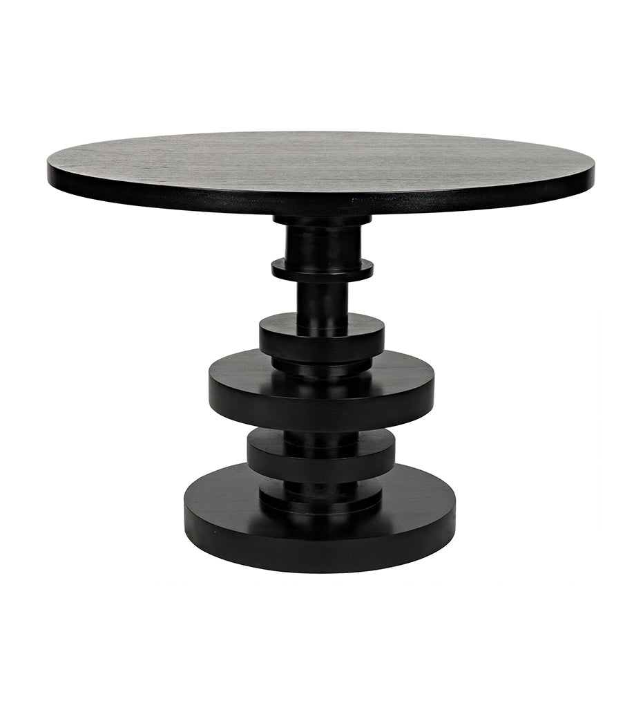 Noir Corum Round Table - Hand Rubbed Black GTAB544HB