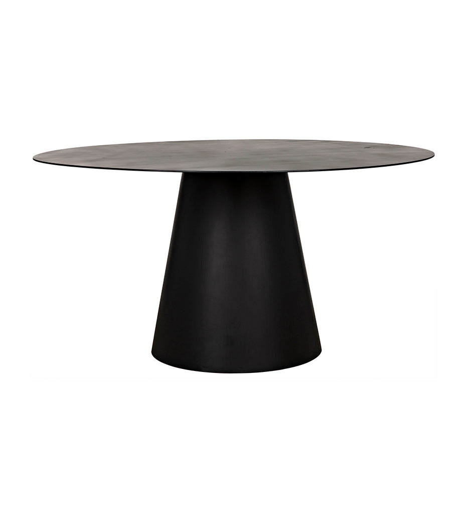 Noir Vesuvius Dining Table - Black Steel GTAB556MTB